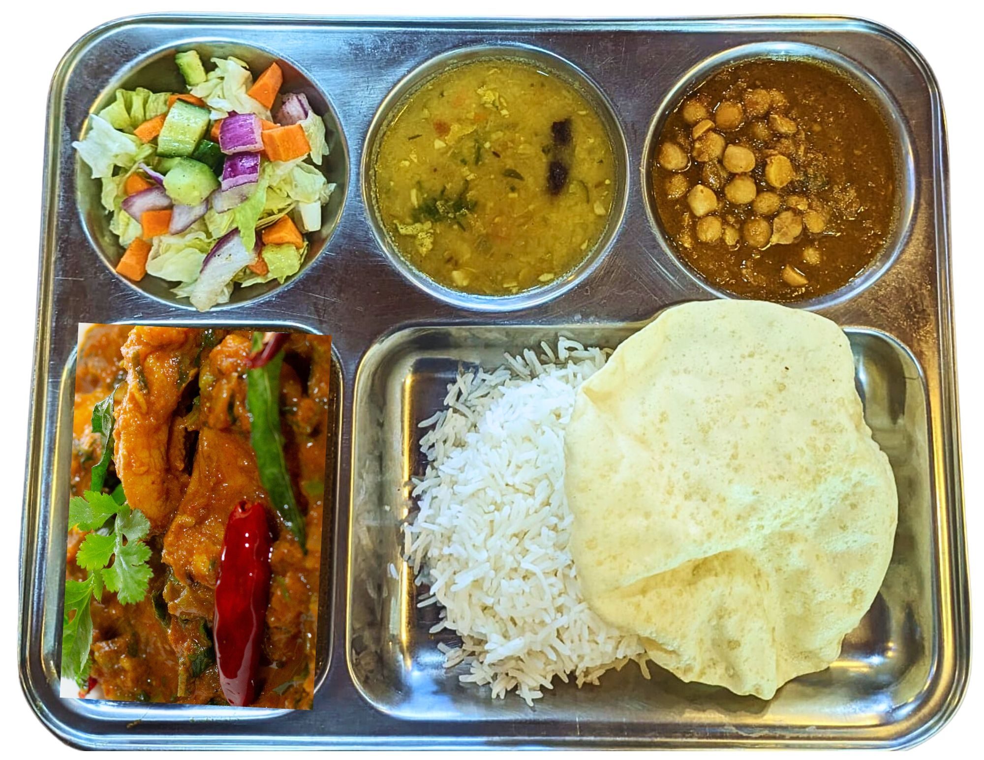 Andhra Chicken Thali.